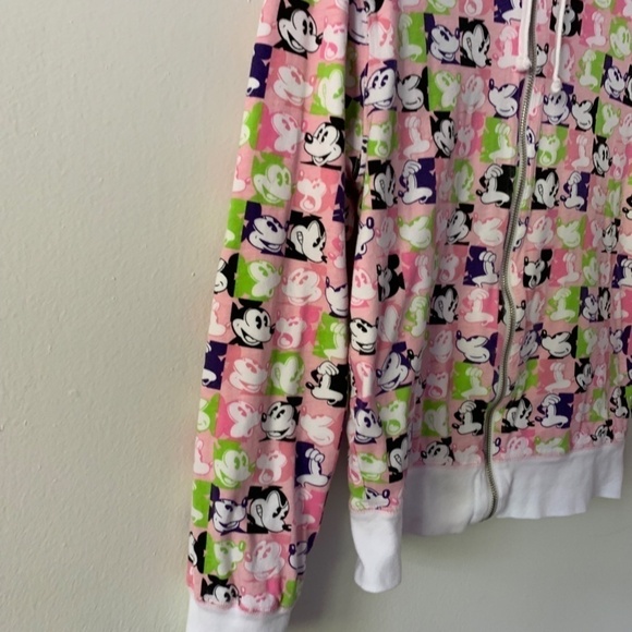 Disney Mickey Mouse Zip-up Graphic Print Reversible Hoodie in Size Small Vintage - Picture 6 of 11